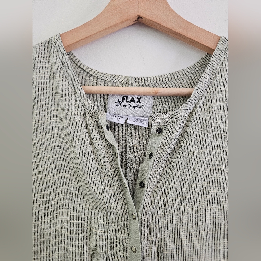 Flax by Jeanne Engelhart 100% Linen Maxi Dress Small